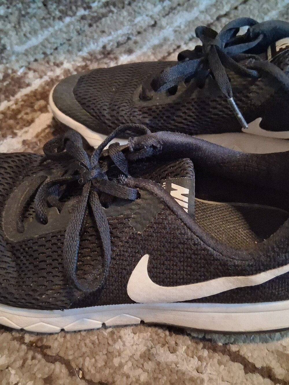 *must Purchase 3 $3 Items* Nike  Black Mesh Sneakers with White Swoosh Accent